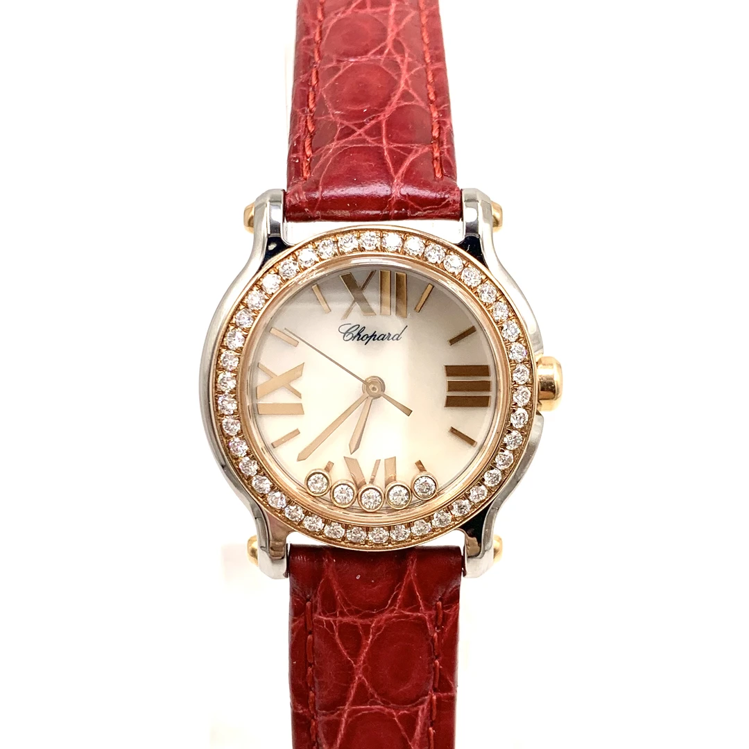 99新 Chopard/萧邦 快乐钻/间金款/石英/表径30mm/女表