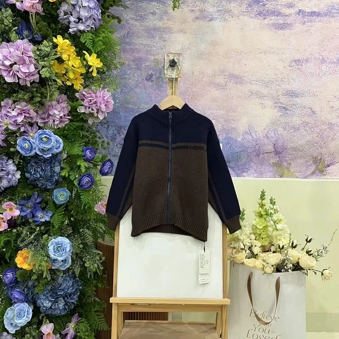 383G藏青咖毛衣7070