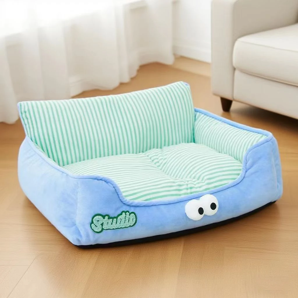 猫窝字母高靠背撞色沙发方窝四季通用狗窝猫咪狗狗小型犬宠物窝垫