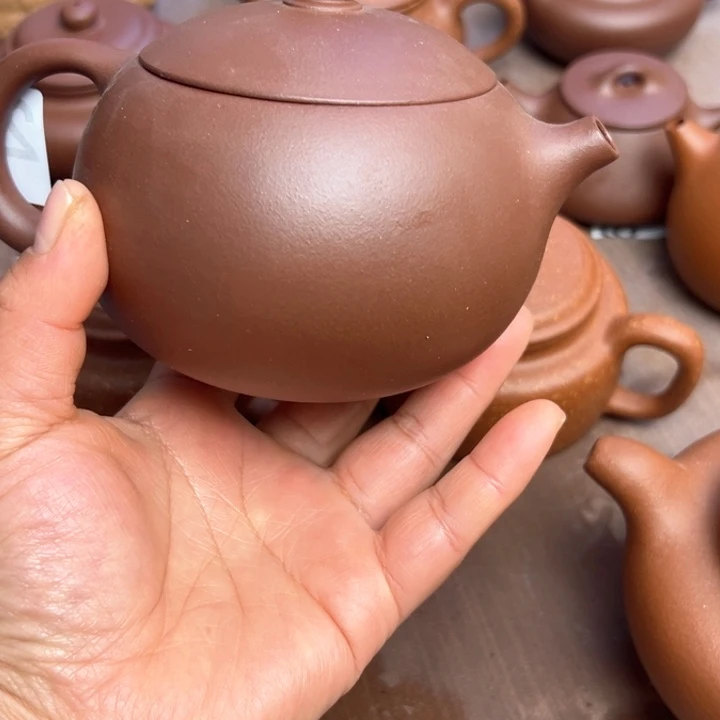 紫砂茶壶V*紫泥半手工420cc左右