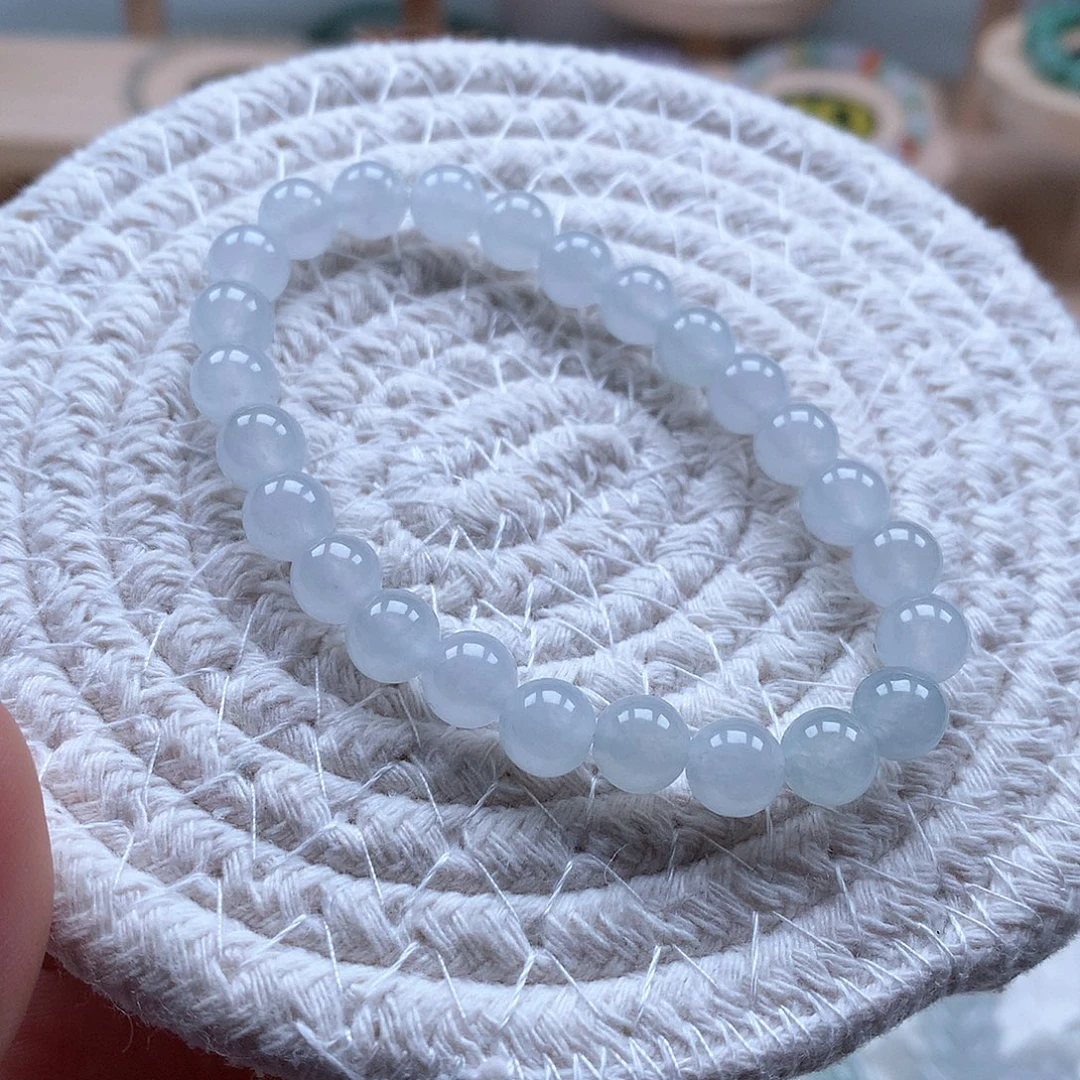 翡翠未镶嵌手串包容7.0白月光