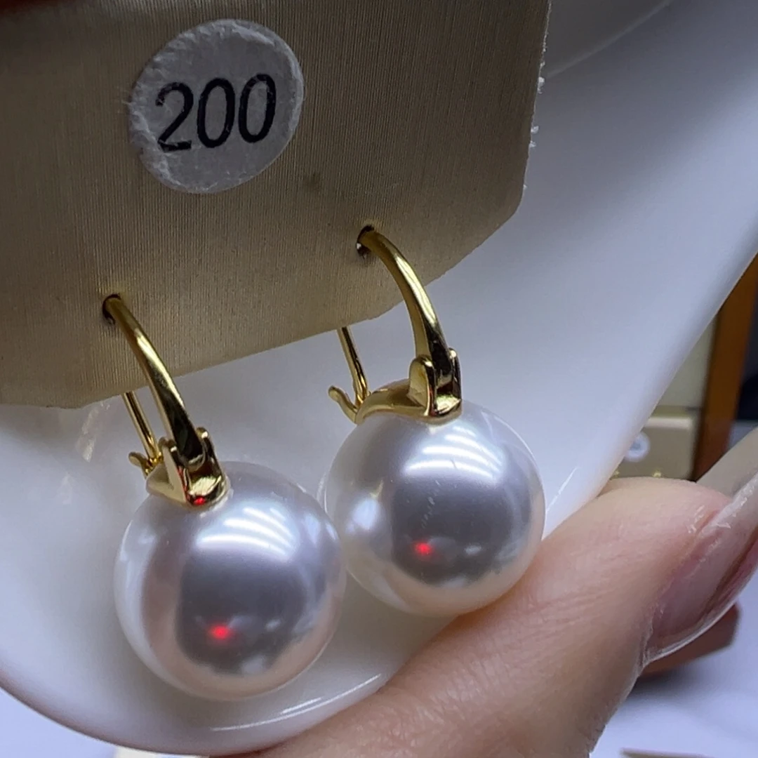 银S925镶嵌淡水珍珠耳饰