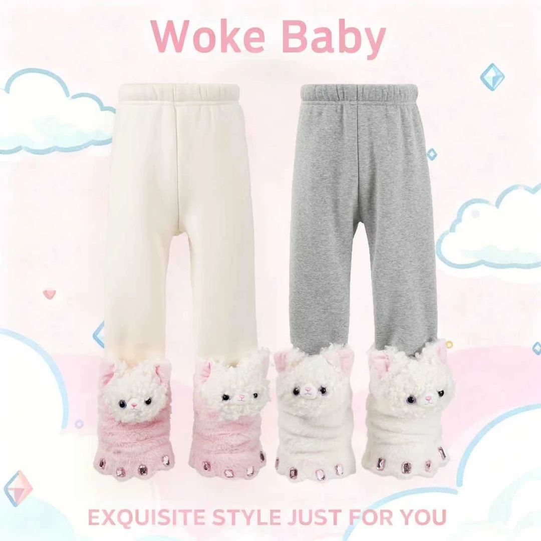 现货【特厚绒】女童秋冬季加绒裤子新款儿童堆堆裤汉服百搭W5216