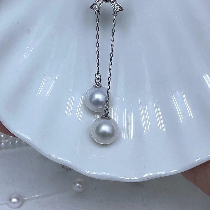 颈饰银S925镶嵌淡水珍珠