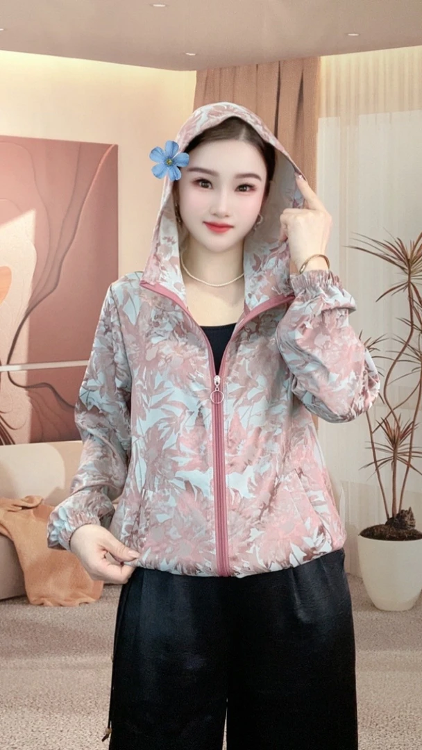 【湘湘高定】专注原创；太阳花  夏季连帽防晒衣女款春秋户外透气