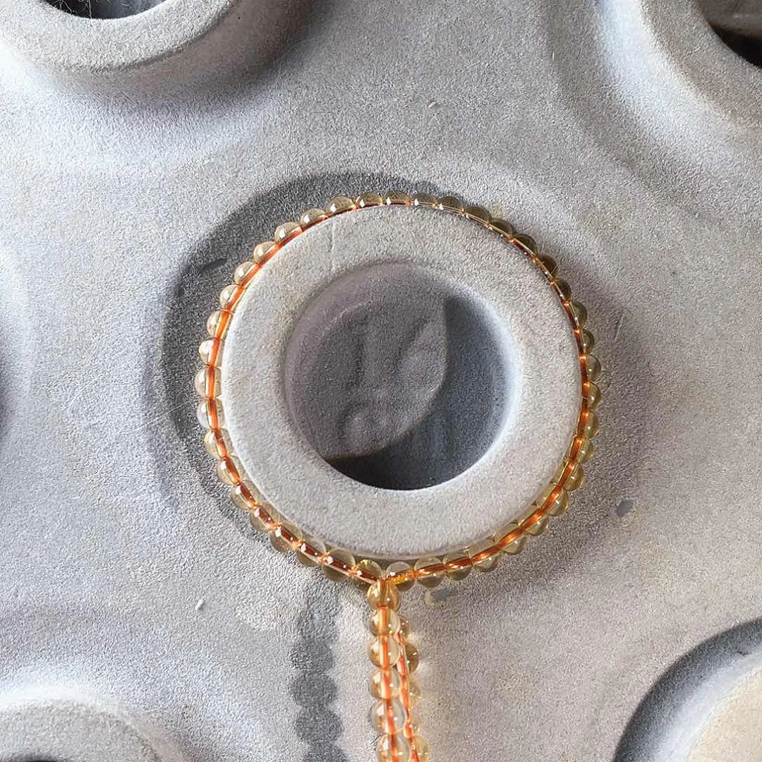 水晶手链未镶嵌小*黄水晶4+ 定制16手围