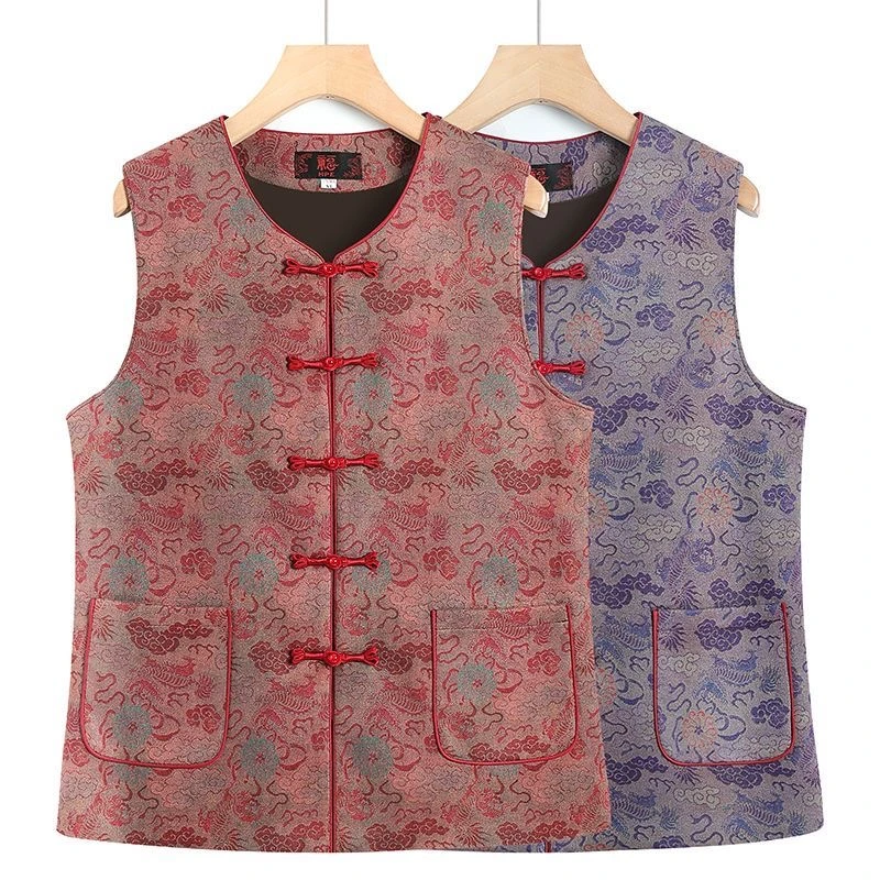 春秋新中式国风大码洋气妈妈马夹