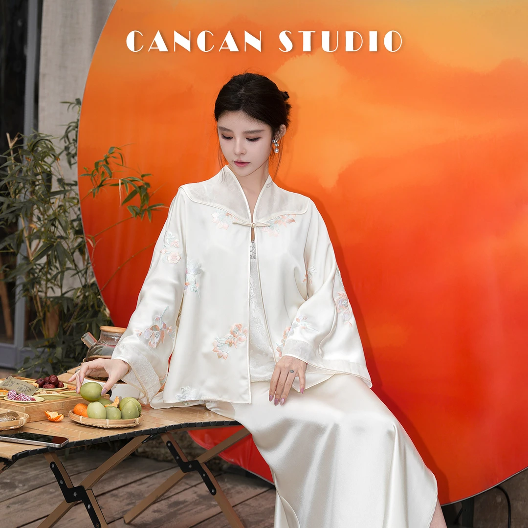 CANCAN STUDIO【蝶仙子】新中式原创设计春季绣花上衣G77595