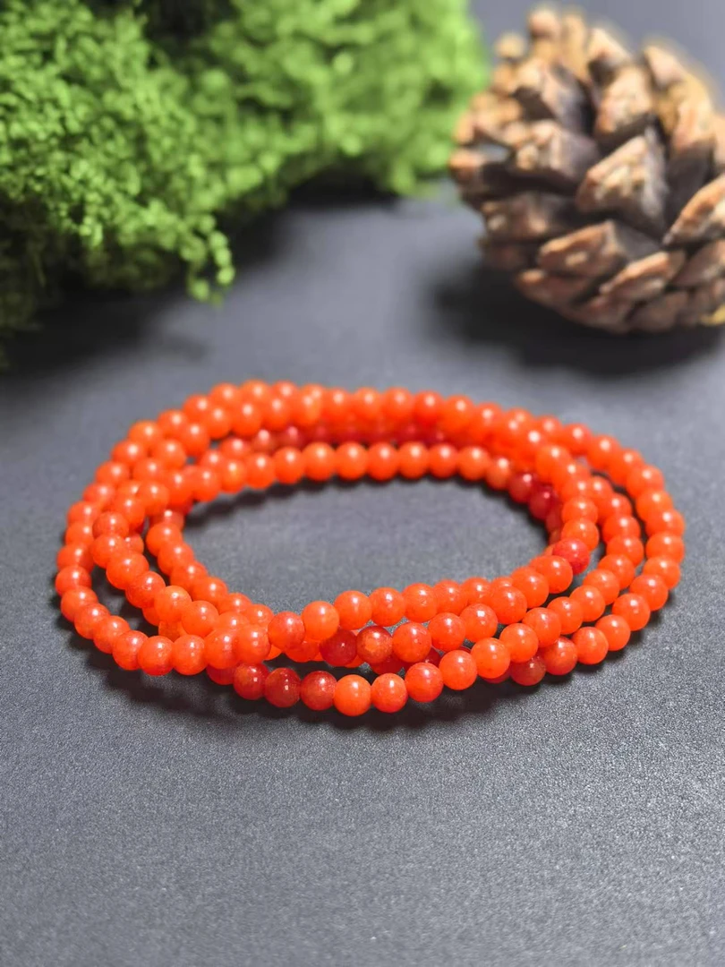 LM-2017保真柿子红卡4-5四圈手串//拍一发一多样性发货