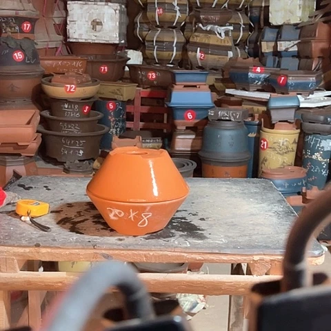 紫砂花盆小斗碗盆两只