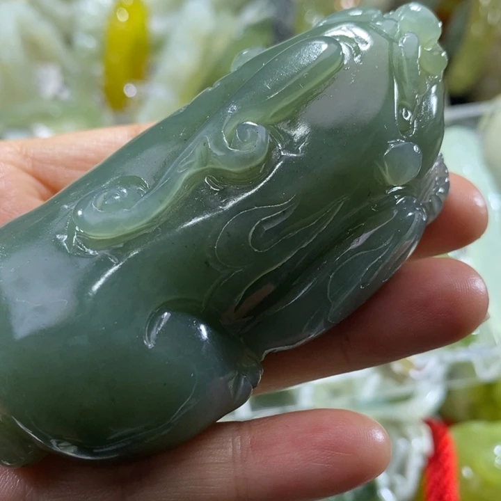 岫玉未镶嵌岫玉手把