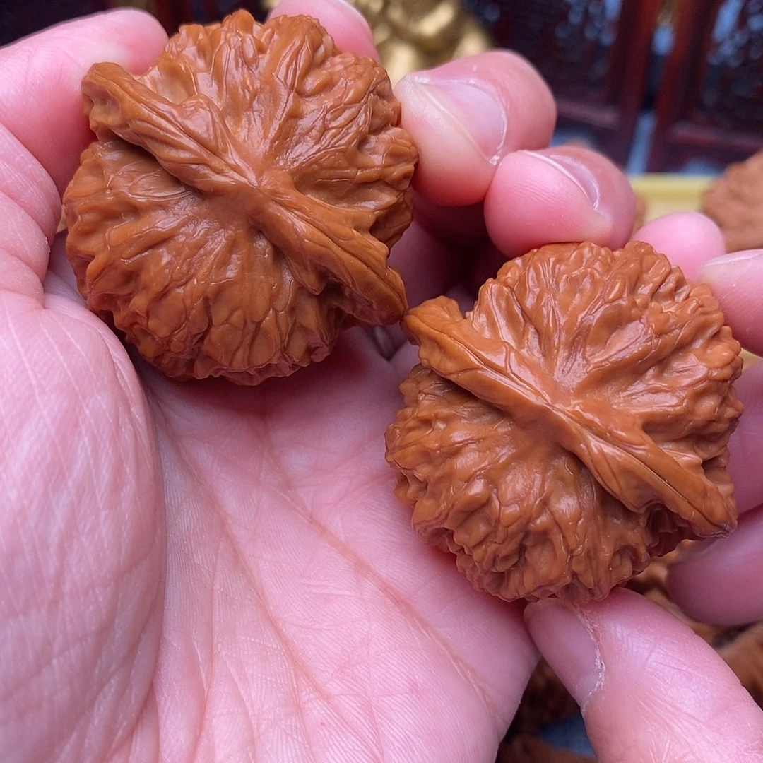 文玩核桃把件全品毕业粗棱肉球金麒麟41尺