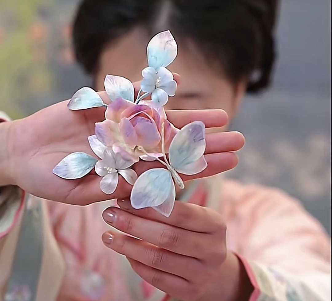 江南浔古风发饰汉服配饰 绒花默认软簪改主体找客服