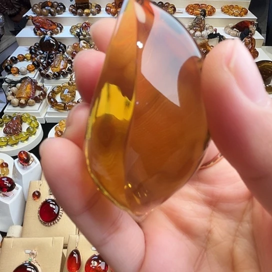 未镶嵌琥珀裸石琥珀个性大柳叶