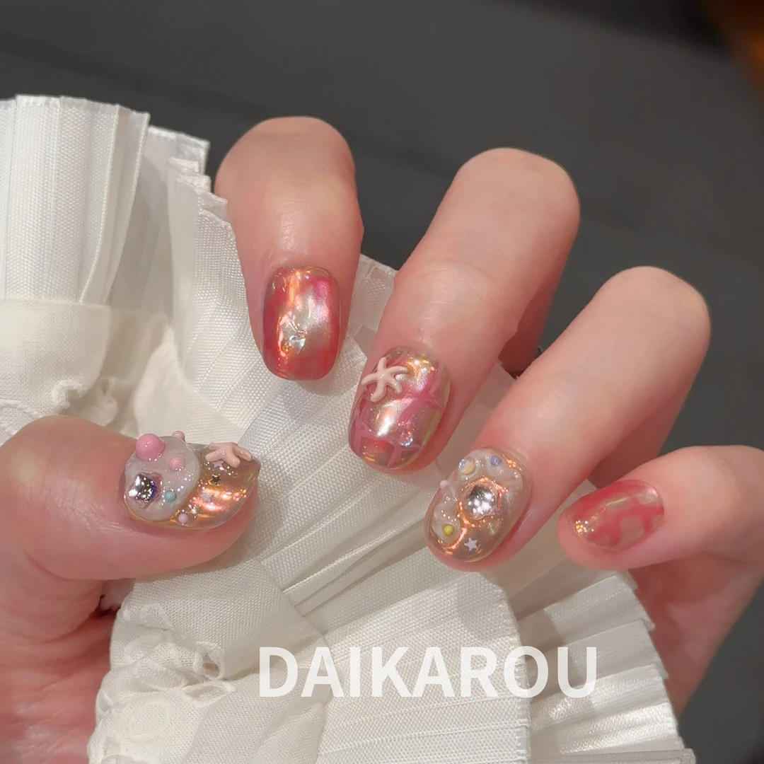 绯潮生物 黛卡柔 预售 哇擦么 新甲型 手工穿戴甲10片