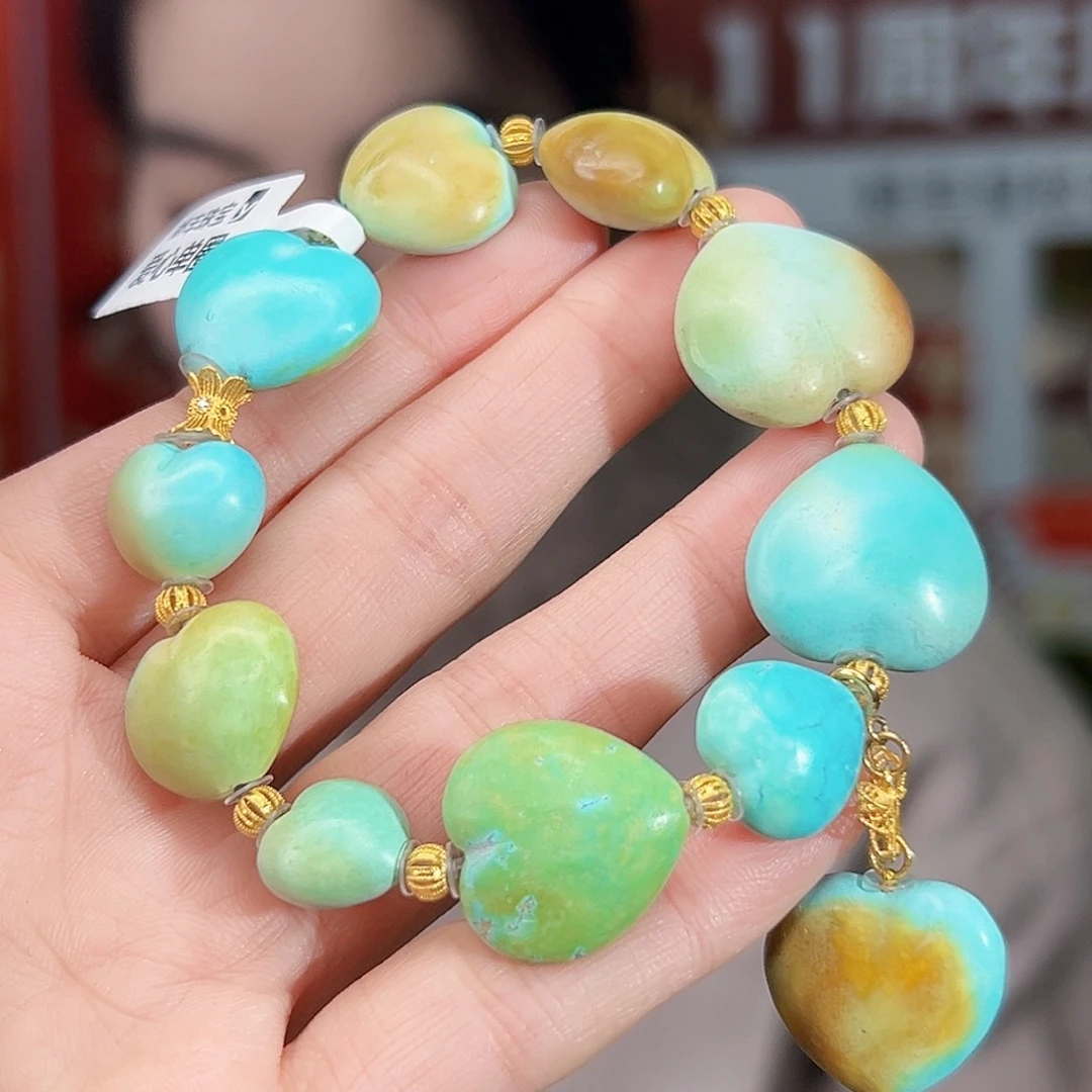 绿松石18K金镶嵌珠宝奇石