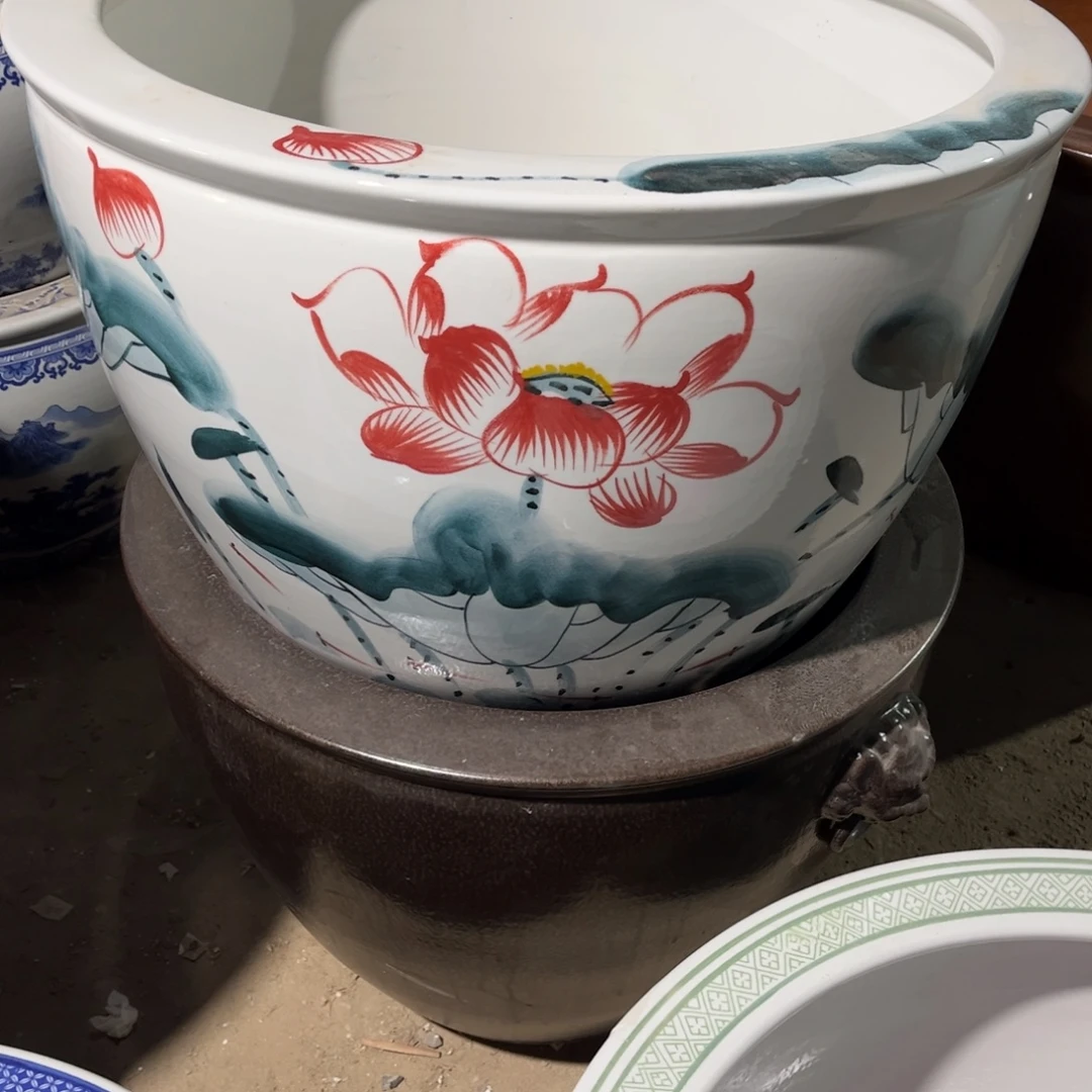 瓷片丽华平口红荷花63888888