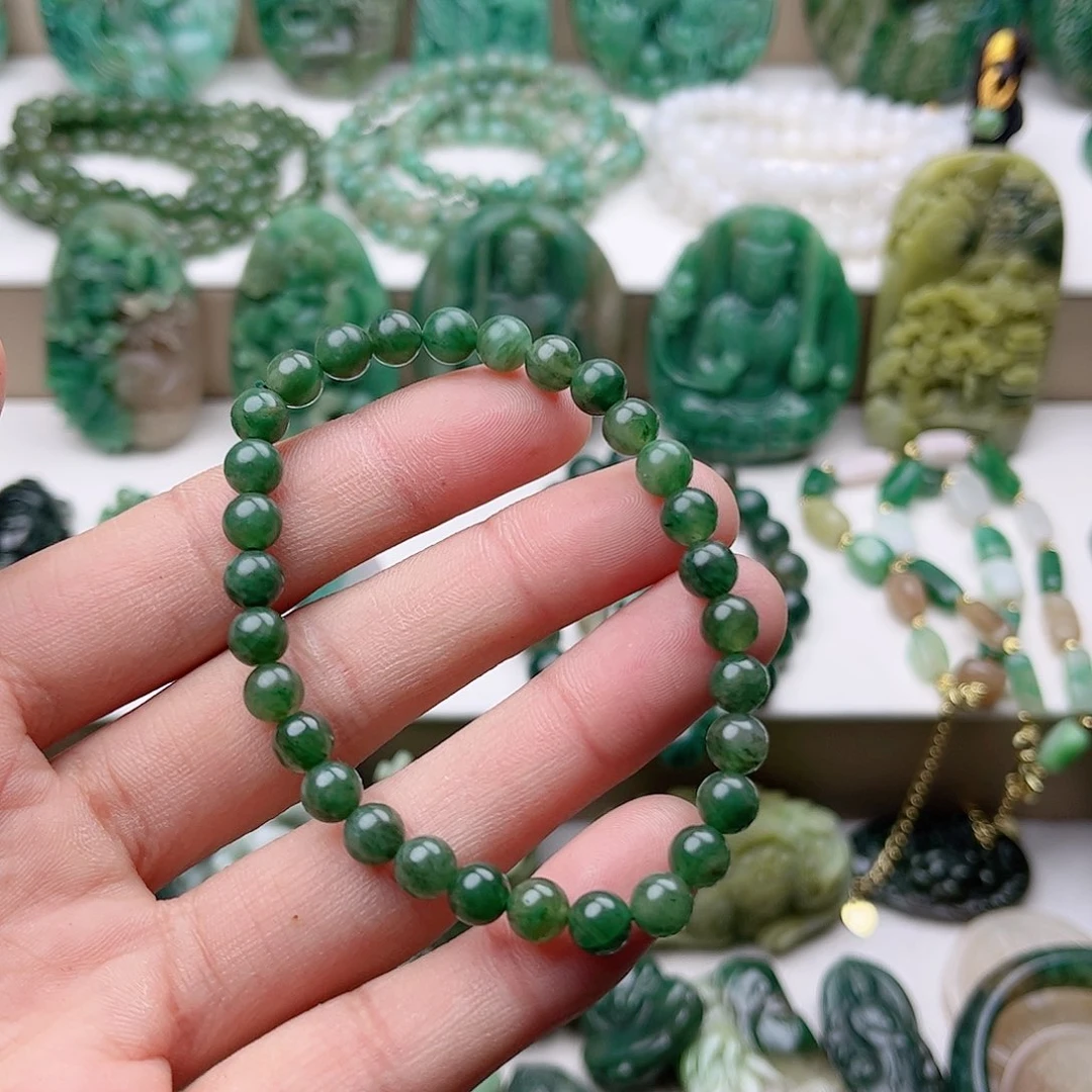 独山玉手串未镶嵌