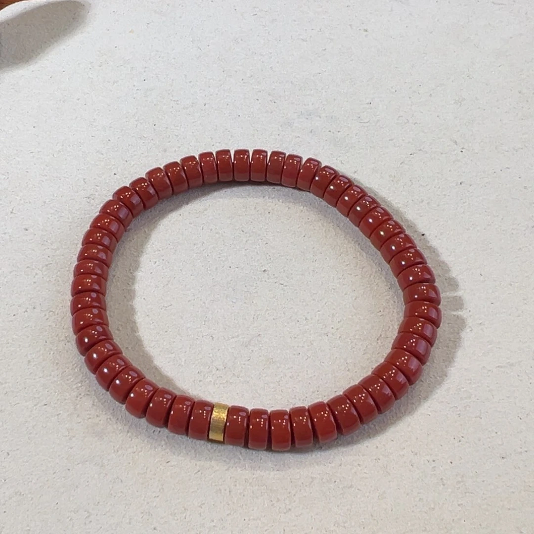 南红玛瑙手串18K金镶嵌手串