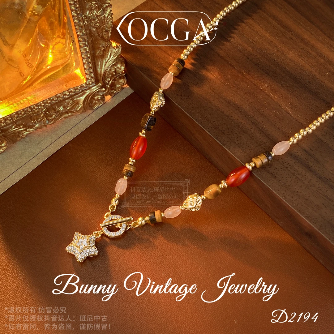 镀K金 D2194 法★【复古星辰】春OCGA 欧斯伽斯 项链