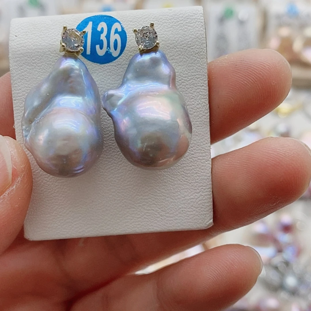 【闪购商品】淡水珍珠耳饰银S925镶嵌