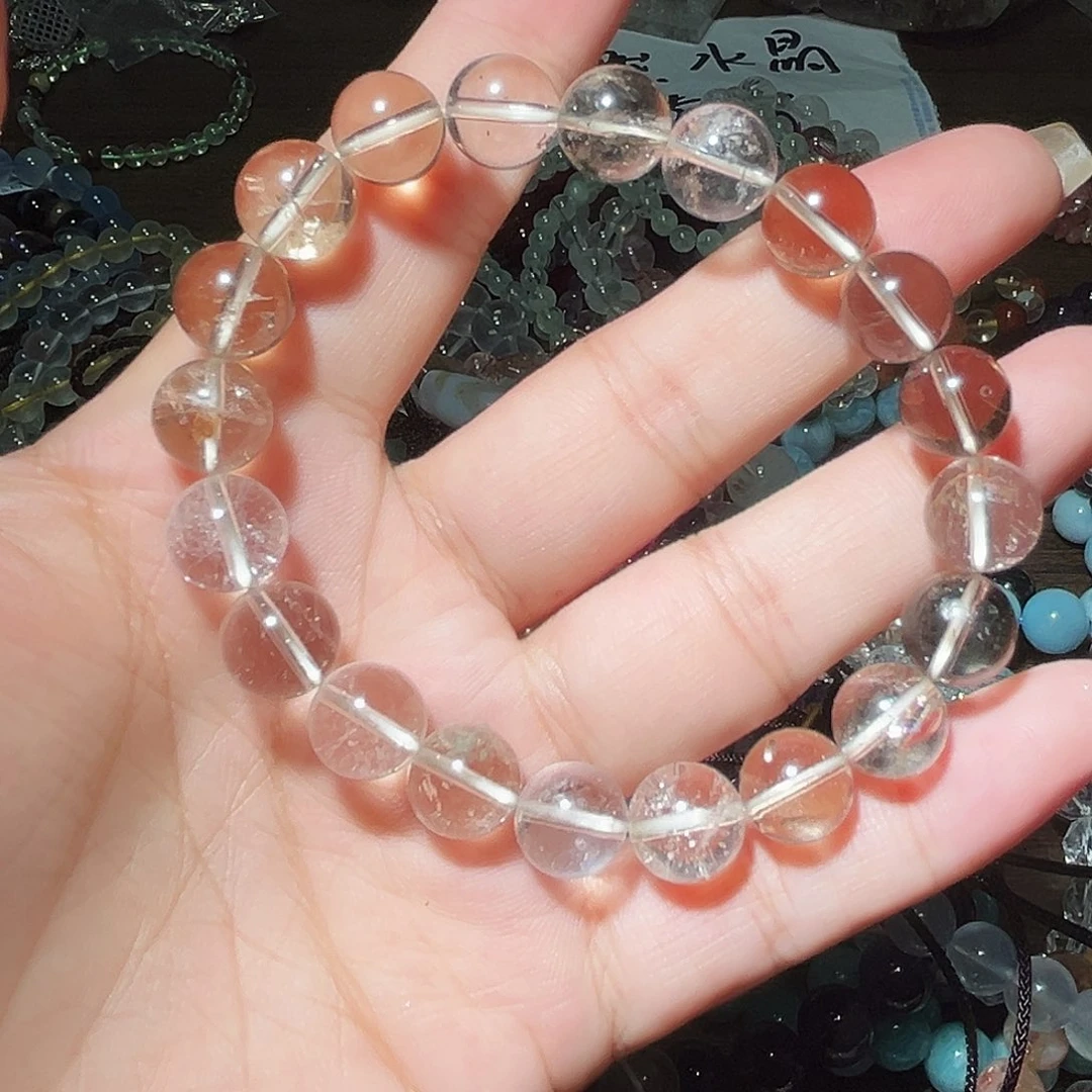 水晶手链未镶嵌白茶晶10毫米