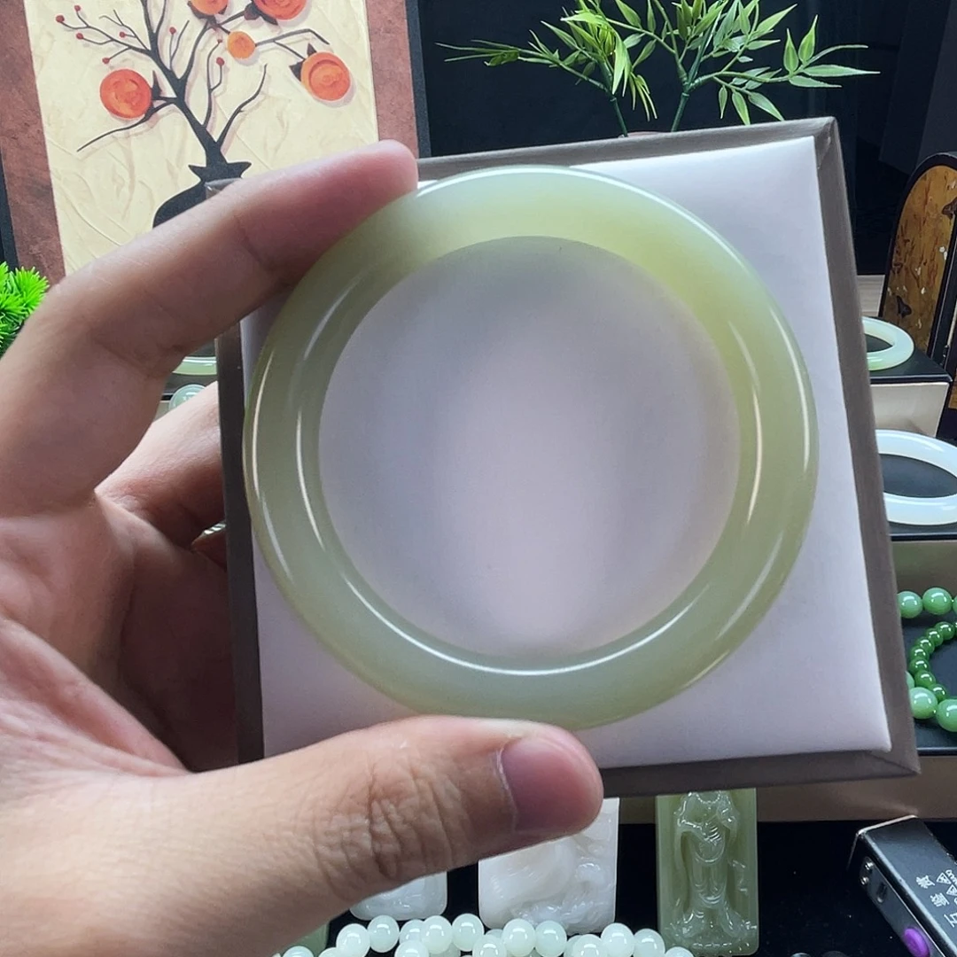 和田玉未镶嵌手镯58.4