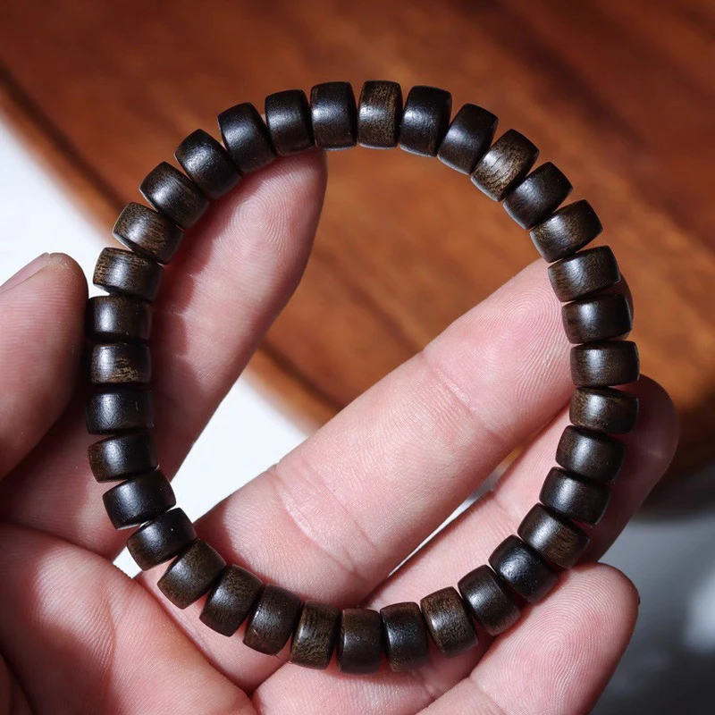 药片珠-尺寸0.8 巴布亚贡木原木精工天然手串