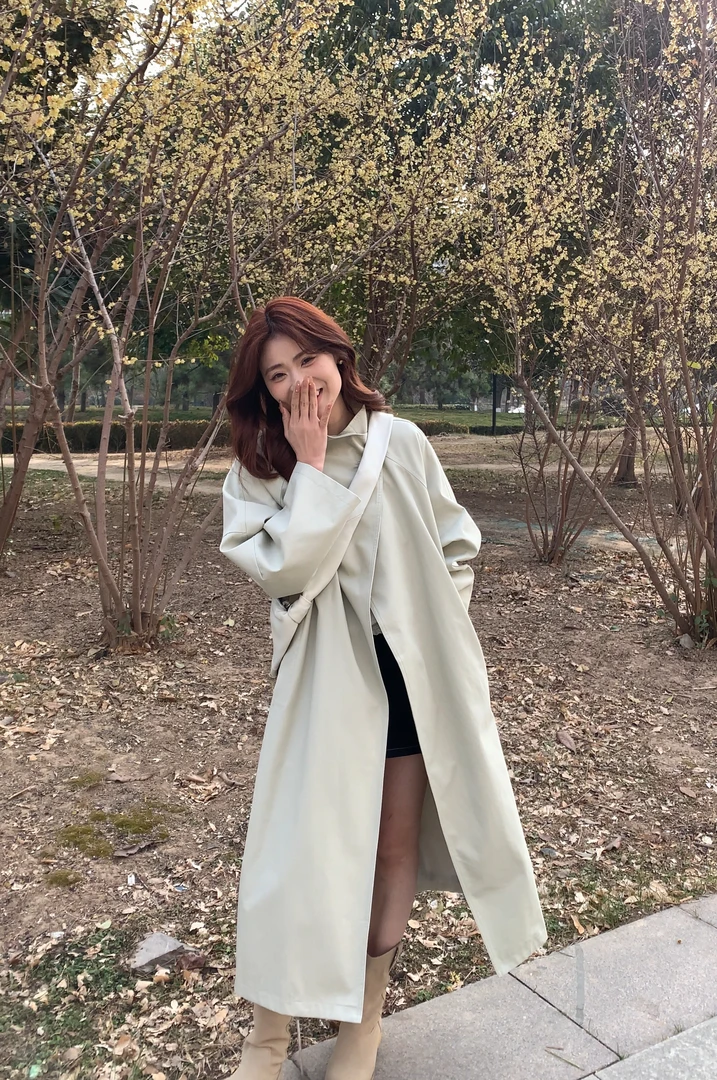 『李木木』春款上新~~一粒扣风衣 0850