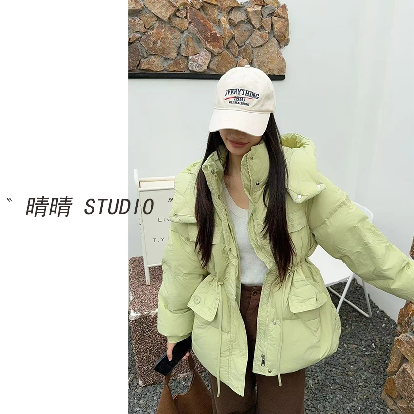 晴晴家-「星之鸽语」25年冬韩系百搭休闲舒适连帽棉服6085