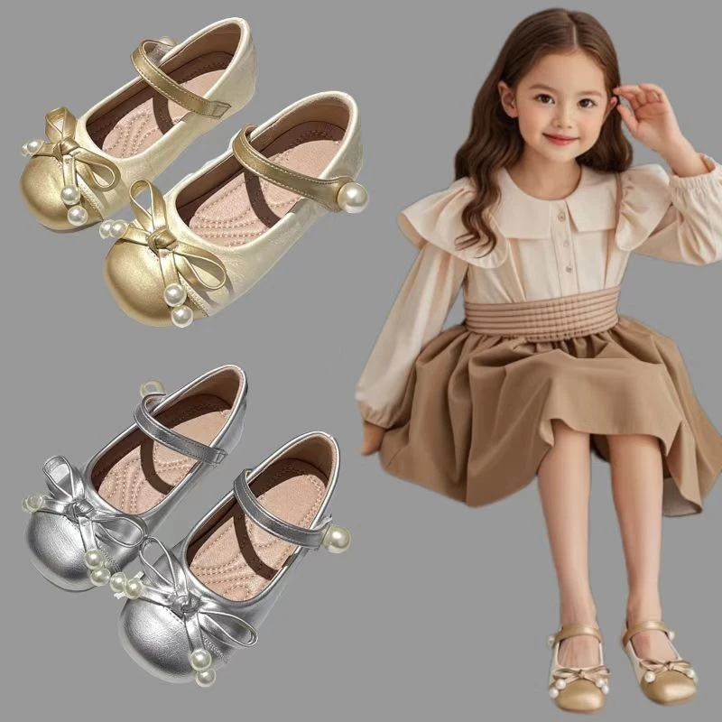 女童公主鞋2025春秋款软底单鞋时尚小香风皮鞋女孩演出鞋女宝鞋子