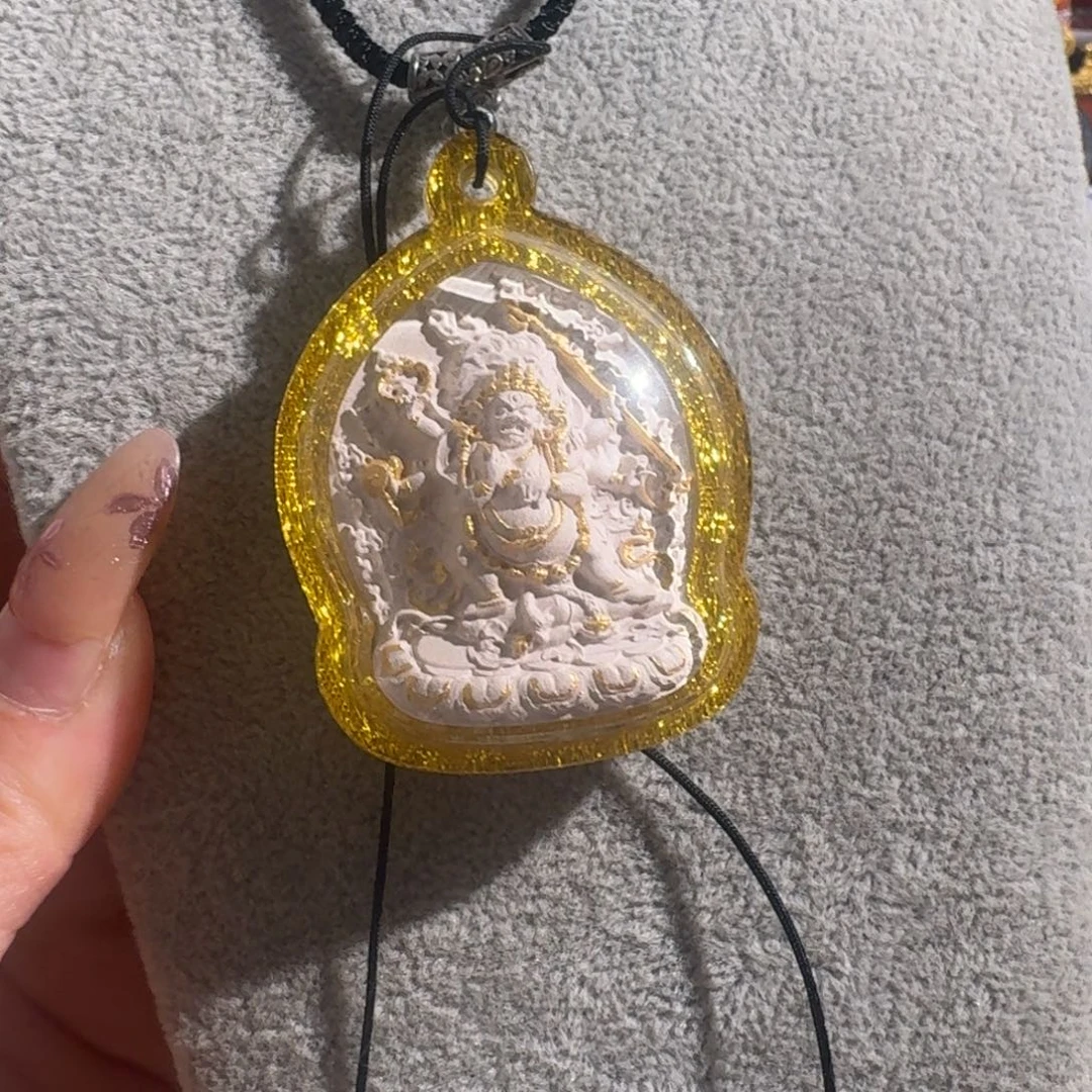 非金属非金属香灰白泥六臂大黑天纯手绘