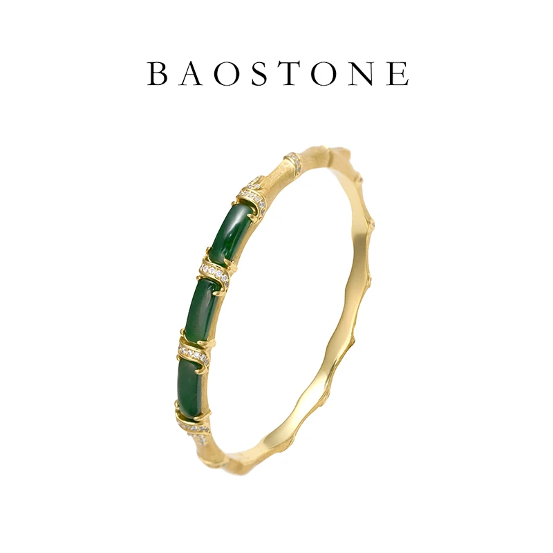 天然A货翡翠【竹节手镯】竹节镯金色气质S278