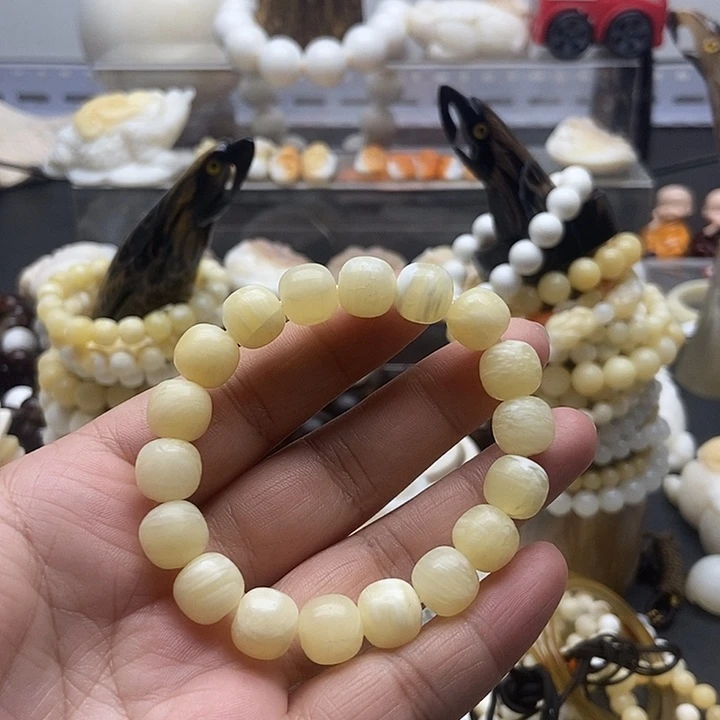 非金属贝壳贝雅轩工艺品蜜蜡色1.1*1.0单圈