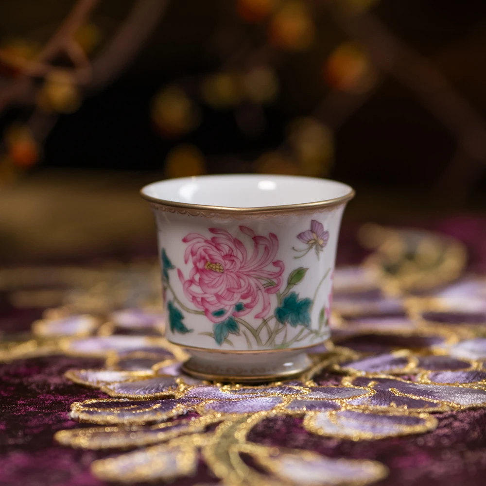 LXGF0224 灵玺 珐琅菊花小杯