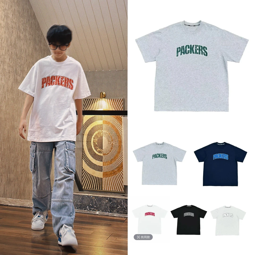 【子政同款】黑白蓝灰五色PA字母做旧时尚百搭短袖儿童休闲体恤 025