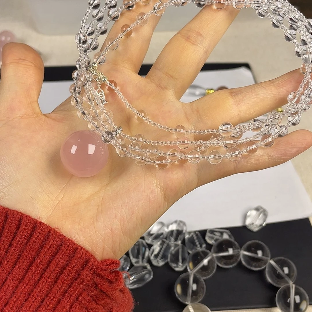 早****非金属毛衣链粉水球球套装