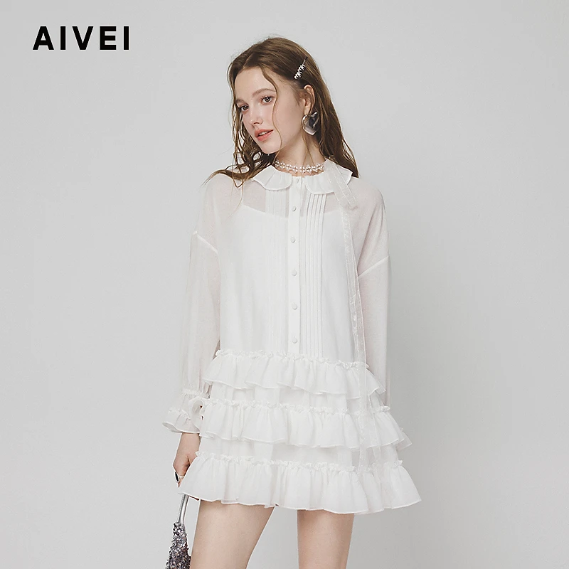 AIVEI欣贺艾薇少女感甜美可爱风洋气蛋糕娃娃春游连衣裙S714903A