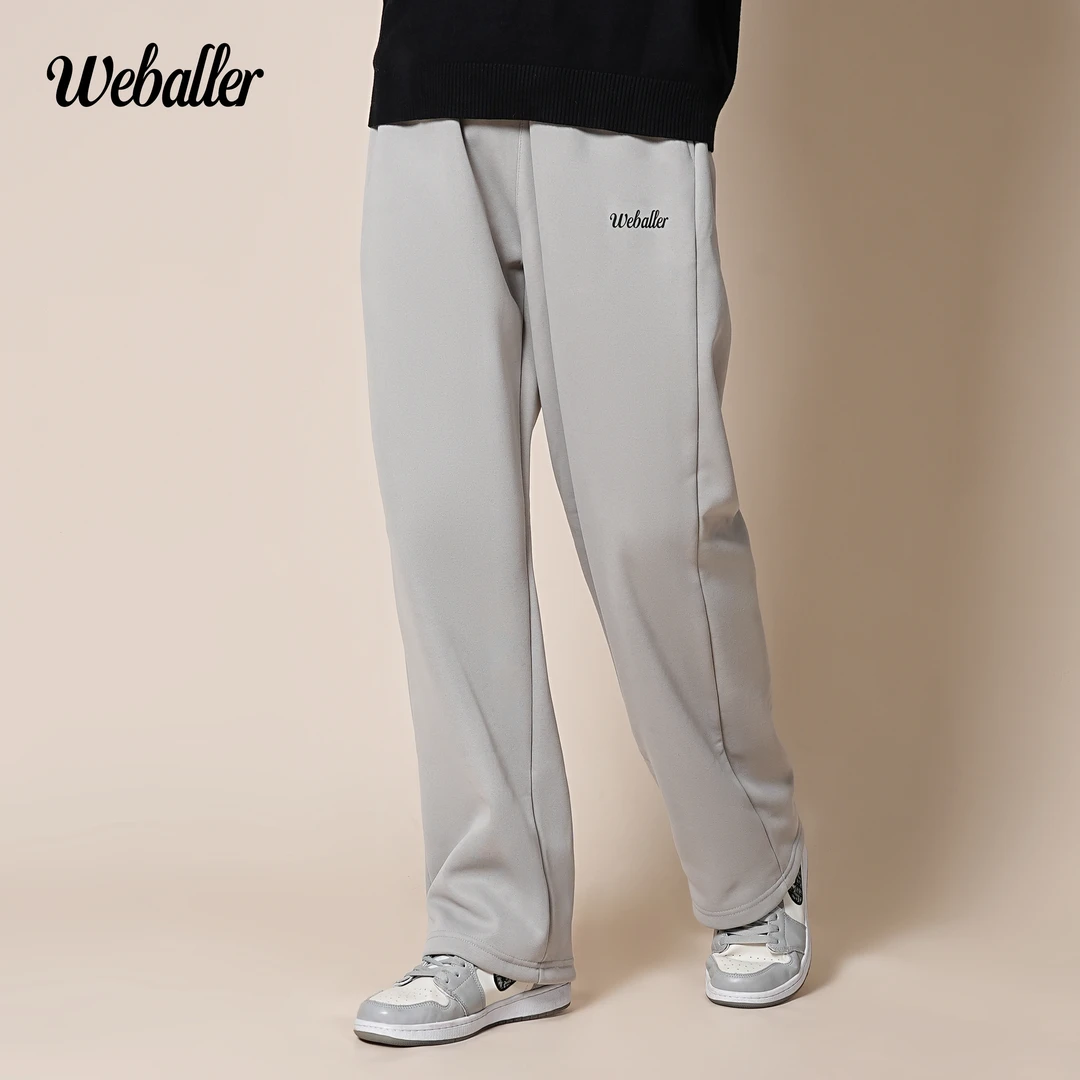 【断码不补】WEBALLER加绒直筒卫裤秋冬新款加厚阔腿休闲裤运动宽松