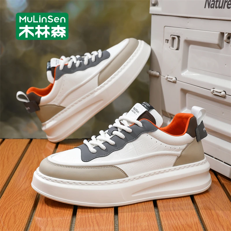 木林森干净感痞帅男鞋运动休闲开车板鞋2025新款秋季百搭旅游鞋男