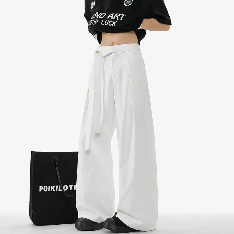 2025夏季新款休闲裤男潮流百搭高街痞帅美式高级感潮牌宽松直筒裤