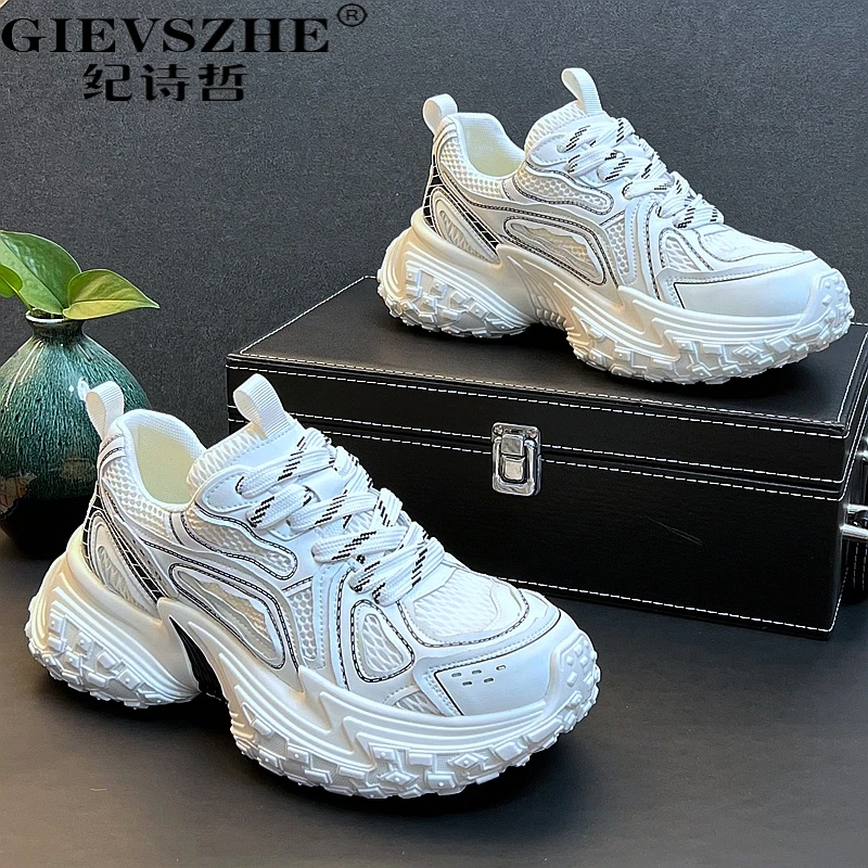 纪诗哲轻奢高端老爹鞋男透气网面休闲鞋秋季新男士秋季网面老爹鞋