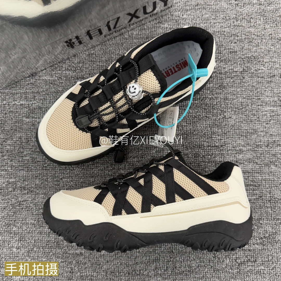鞋有亿 2025秋冬新款户外运动登山鞋女厚底休闲鞋黑色透气老爹鞋