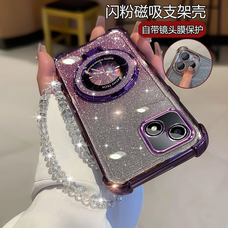 适用荣耀畅玩30网红手机壳女潮新款VNE-AN00闪粉软壳AN40镜头全包