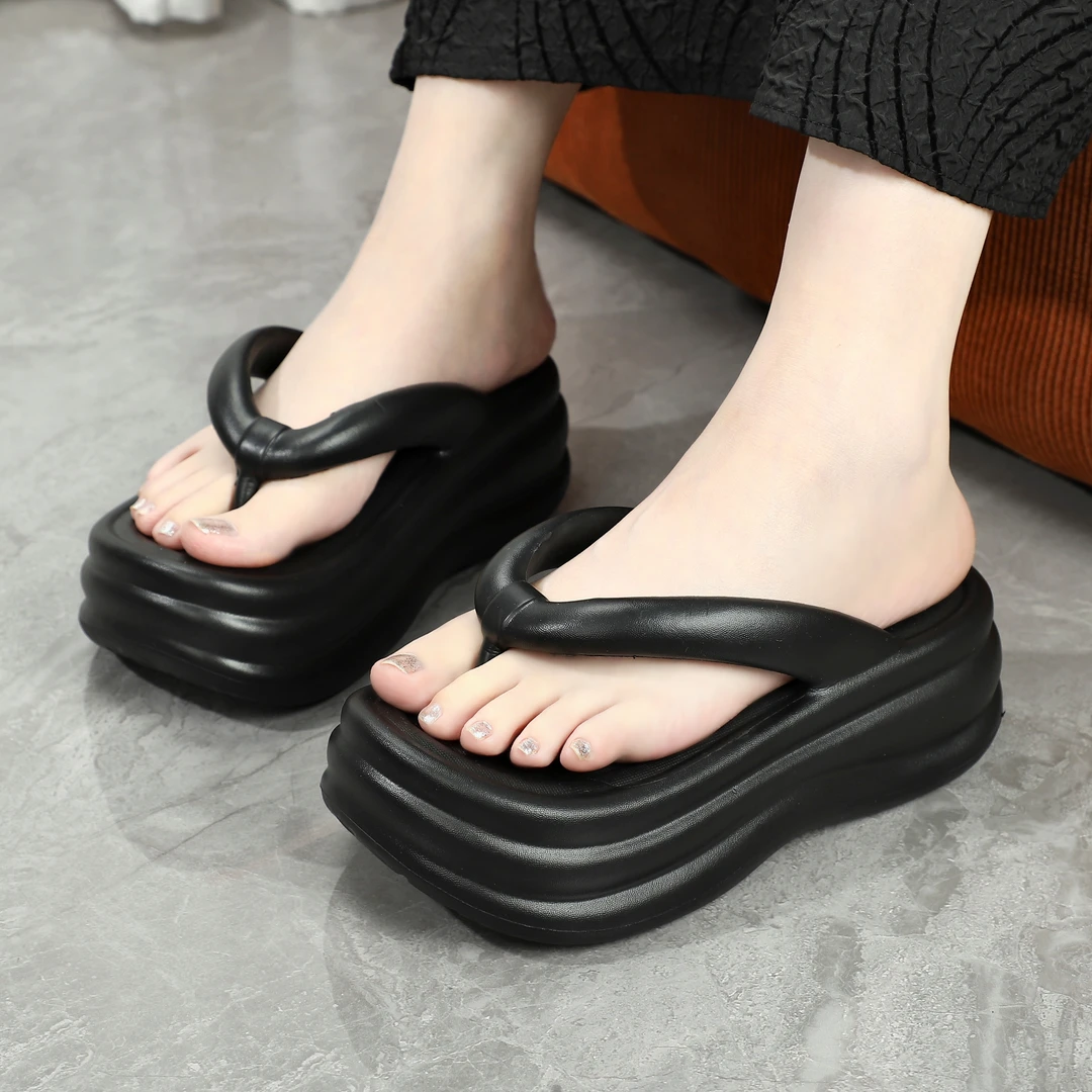 夹脚人字拖女夏季外穿时尚百搭松糕厚底踩屎感凉拖鞋少女风8888