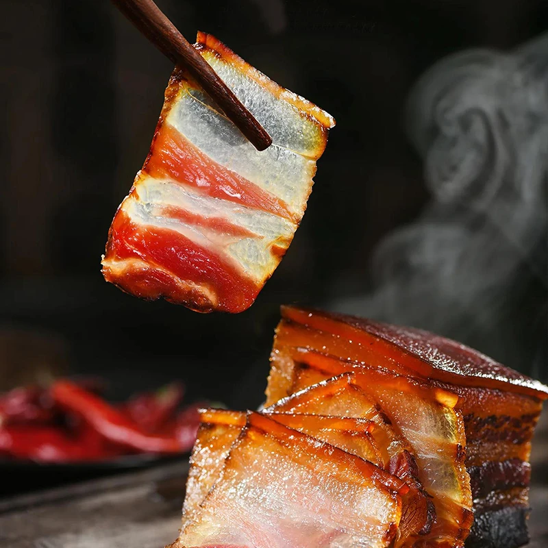 【直播现选粮食猪五花腊肉】湖南正宗柴火烟熏（偏肥）