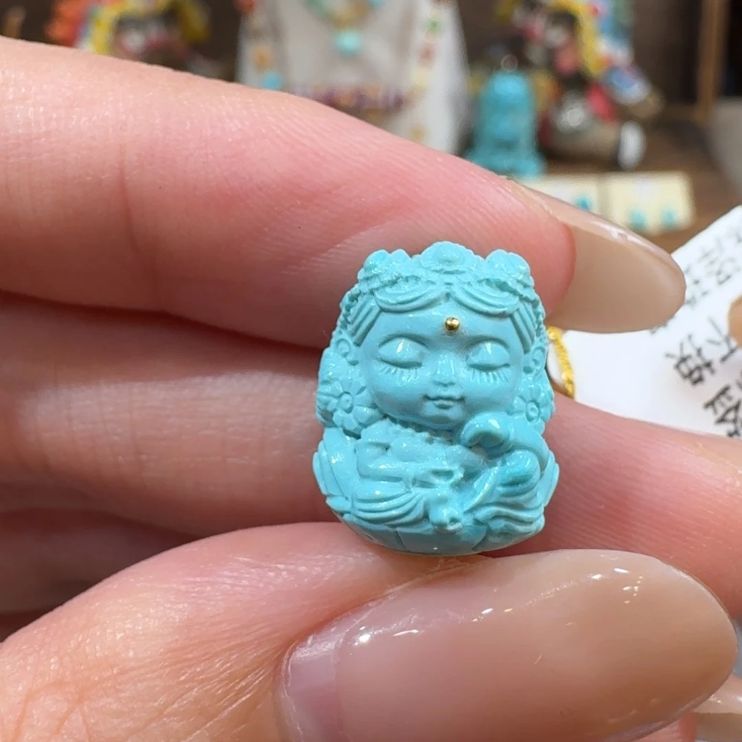 未镶嵌绿松石珠宝半成品度母配饰