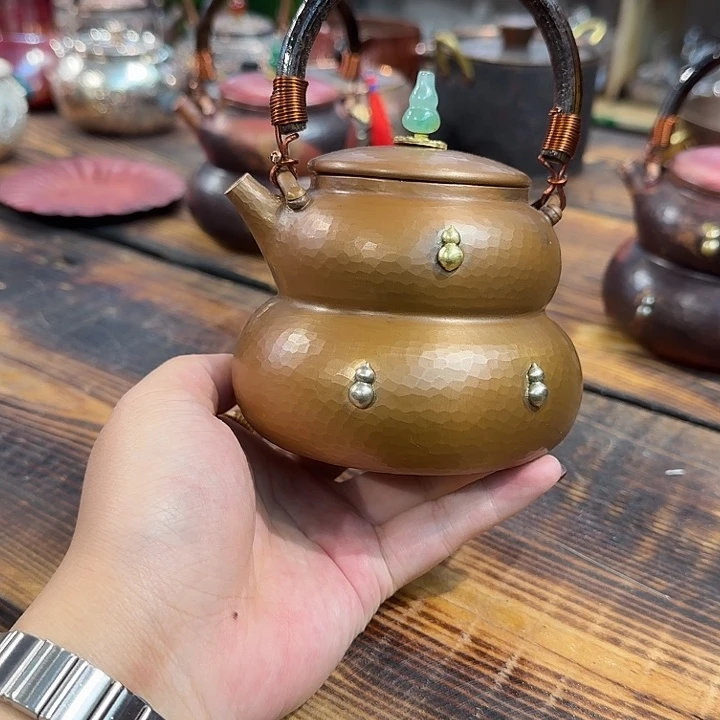 紫铜手工制作提梁烧水壶