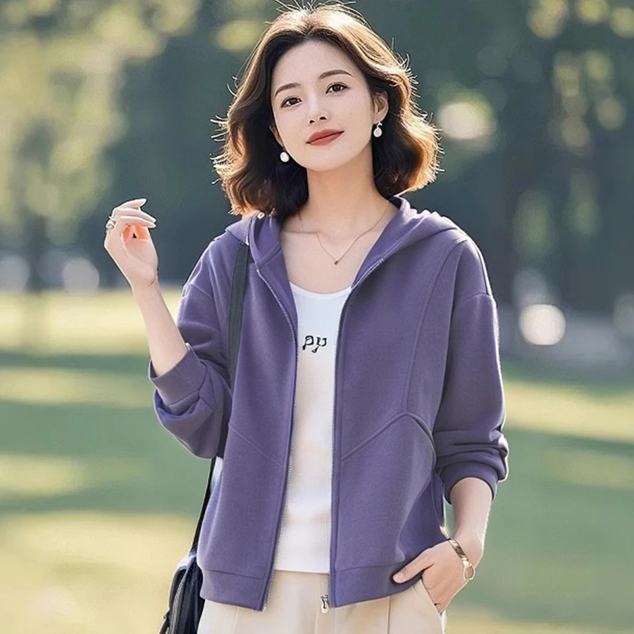 早春短外套女开衫卫衣设计宽松2025春秋新款休闲上衣连帽外搭ins