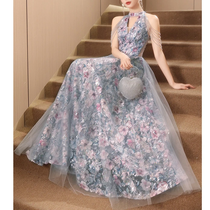 成人礼晚礼服女2025新款轻奢小众高端网纱宴会气质法式连衣裙流苏